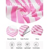 image:imageFlygo Womens Summer T Shirt Dress Cotton Striped Mini Shift Dress  Loose Fit Crewneck Short Sleeve Plain Solid Color Above Knee Length Two Side Pockets Short Vacation Beach Tunic SundressPinkwhite