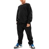 image:imageFlygo Boys Girls 2 Piece Outfits Fleece Kids Sweatsuit Crewneck Sweatshirt and Sweatpants Tracksuit Clothing SetBlackS