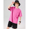 image:imageFlygo Boys Oversized Tshirt Acid Wash Vintage Cotton Crewneck 514Y  Acid Wash Cotton Tops Classic Crewneck Front Chest Pocket Vintage Texture Loose Short Sleeve Unisex Kids Casual TeesRose