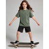 image:imageFlygo Boys Oversized Tshirt Acid Wash Vintage Cotton Crewneck 514Y  Acid Wash Cotton Tops Classic Crewneck Front Chest Pocket Vintage Texture Loose Short Sleeve Unisex Kids Casual TeesArmy