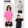 image:imageFlygo Boys Oversized Tshirt Acid Wash Vintage Cotton Crewneck 514Y  Acid Wash Cotton Tops Classic Crewneck Front Chest Pocket Vintage Texture Loose Short Sleeve Unisex Kids Casual TeesBlacklightgreyrose