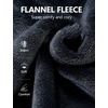 image:imageFlygo Mens Sherpa Lined Flannel Long Bathrobe Sleepwear with HoodieDarkgrey