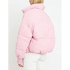 image:imageFlygo Winter Cropped Puffer Jacket Coats for Women 2026  Cute Short Warm Quilted Jackets Outerwear with Zip Pockets Long Sleeve Stand Collar Full Zip Loose Fit for Cold WeatherPink