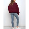 image:imageFlygo Winter Cropped Puffer Jacket Coats for Women 2026  Cute Short Warm Quilted Jackets Outerwear with Zip Pockets Long Sleeve Stand Collar Full Zip Loose Fit for Cold WeatherBurgundy