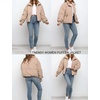 image:imageFlygo Winter Cropped Puffer Jacket Coats for Women 2026  Cute Short Warm Quilted Jackets Outerwear with Zip Pockets Long Sleeve Stand Collar Full Zip Loose Fit for Cold WeatherKhaki