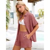 image:imageFlygo Women Casual 2 Piece Outfits Cotton Pajama Set Lounge Sets SleepwearCoral Pink