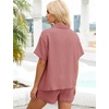 image:imageFlygo Women Casual 2 Piece Outfits Cotton Pajama Set Lounge Sets SleepwearCoral Pink