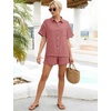 image:imageFlygo Women Casual 2 Piece Outfits Cotton Pajama Set Lounge Sets SleepwearCoral Pink