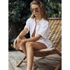 image:imageFlygo Women Casual 2 Piece Outfits Cotton Pajama Set Lounge Sets SleepwearWhite