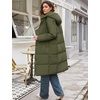image:imageFlygo Womens Long Hooded Puffer Coat Thickened Winter Down Parka JacketArmy