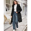 image:imageFlygo Womens Long Hooded Puffer Coat Thickened Winter Down Parka JacketBlack