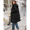 image:imageFlygo Womens Long Hooded Puffer Coat Thickened Winter Down Parka JacketBlack