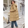 image:imageFlygo Womens Long Hooded Puffer Coat Thickened Winter Down Parka JacketCamel