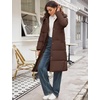image:imageFlygo Womens Long Hooded Puffer Coat Thickened Winter Down Parka JacketCocoa Brown