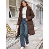 image:imageFlygo Womens Long Hooded Puffer Coat Thickened Winter Down Parka JacketCocoa Brown