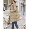 image:imageFlygo Womens Long Hooded Puffer Coat Thickened Winter Down Parka JacketKhaki