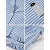 image:imageFlygo Womens Striped 2 Piece Pajama Sets Ruffle Cotton Sleepwear  Long Sleeve Button Down V Neck Notch Collar Straight Leg Elastic Waist with Drawstring Pockets Cute Y2K Pjs Lounge SetsBlue
