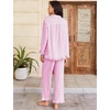 image:imageFlygo Womens Striped 2 Piece Pajama Sets Ruffle Cotton Sleepwear  Long Sleeve Button Down V Neck Notch Collar Straight Leg Elastic Waist with Drawstring Pockets Cute Y2K Pjs Lounge SetsRose