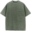 image:imageFlygo Boys Oversized Tshirt Acid Wash Vintage Cotton Crewneck 514Y  Acid Wash Cotton Tops Classic Crewneck Front Chest Pocket Vintage Texture Loose Short Sleeve Unisex Kids Casual TeesArmy