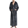 image:imageFlygo Mens Sherpa Lined Flannel Long Bathrobe Sleepwear with HoodieDarkgrey
