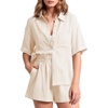 image:imageFlygo Women Casual 2 Piece Outfits Cotton Pajama Set Lounge Sets SleepwearApricot