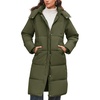 image:imageFlygo Womens Long Hooded Puffer Coat Thickened Winter Down Parka JacketArmy
