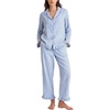 image:imageFlygo Womens Striped 2 Piece Pajama Sets Ruffle Cotton Sleepwear  Long Sleeve Button Down V Neck Notch Collar Straight Leg Elastic Waist with Drawstring Pockets Cute Y2K Pjs Lounge SetsBlue