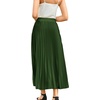 image:imageFlygo Womens Elastic High Waist Flowy Pleated Midi Skirt  Lightweight Chiffon Fabric Stretch Smocked High Waist Flowy Pleated Silhouette Elegant Midi Length for Office Daily WearGreen