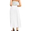 image:imageFlygo Womens Elastic High Waist Flowy Pleated Midi Skirt  Lightweight Chiffon Fabric Stretch Smocked High Waist Flowy Pleated Silhouette Elegant Midi Length for Office Daily WearWhite