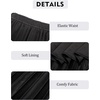 image:imageFlygo Womens Elastic High Waist Flowy Pleated Midi Skirt  Lightweight Chiffon Fabric Stretch Smocked High Waist Flowy Pleated Silhouette Elegant Midi Length for Office Daily WearBlack
