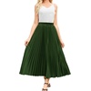 image:imageFlygo Womens Elastic High Waist Flowy Pleated Midi Skirt  Lightweight Chiffon Fabric Stretch Smocked High Waist Flowy Pleated Silhouette Elegant Midi Length for Office Daily WearGreen