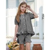 image:imageFlygo Girls Cotton Gingham Sets Cute Summer Outfits Shorts Set 514 YearsBlack