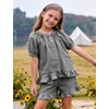 image:imageFlygo Girls Cotton Gingham Sets Cute Summer Outfits Shorts Set 514 YearsBlack