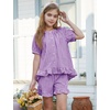 image:imageFlygo Girls Cotton Gingham Sets Cute Summer Outfits Shorts Set 514 YearsPurple