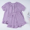 image:imageFlygo Girls Cotton Gingham Sets Cute Summer Outfits Shorts Set 514 YearsPurple