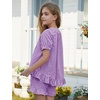 image:imageFlygo Girls Cotton Gingham Sets Cute Summer Outfits Shorts Set 514 YearsPurple
