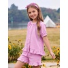 image:imageFlygo Girls Cotton Gingham Sets Cute Summer Outfits Shorts Set 514 YearsRose Red