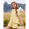 image:imageFlygo Girls Cotton Gingham Sets Cute Summer Outfits Shorts Set 514 YearsYellow