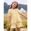 image:imageFlygo Girls Cotton Gingham Sets Cute Summer Outfits Shorts Set 514 YearsYellow
