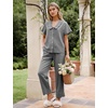 image:imageFlygo Womens Gingham Cotton Pajamas Set Babydoll Pj Pants Lounge SetsBlack