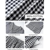 image:imageFlygo Womens Gingham Cotton Pajamas Set Babydoll Pj Pants Lounge SetsBlack