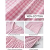 image:imageFlygo Womens Gingham Cotton Pajamas Set Babydoll Pj Pants Lounge SetsPink