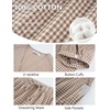 image:imageFlygo Womens Gingham Pajama Sets Puff Sleeve 2 Piece Lounge Pj Sets  100 Cotton Short Sleeve Button Down V Neck Ruffle Hem High Waist Drawstring Pants with Pockets for Bridal PostpartumPink