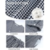 image:imageFlygo Womens Gingham Pajama Sets Puff Sleeve 2 Piece Lounge Pj Sets  100 Cotton Short Sleeve Button Down V Neck Ruffle Hem High Waist Drawstring Pants with Pockets for Bridal PostpartumBlack
