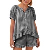 image:imageFlygo Girls Cotton Gingham Sets Cute Summer Outfits Shorts Set 514 YearsBlack