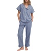 image:imageFlygo Womens Gingham Cotton Pajamas Set Babydoll Pj Pants Lounge SetsNavy