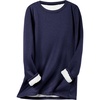 image:imageFlygo Womens Winter Warm Sherpa Lined Fleece Crewneck Sweatshirt Pullover Loungewear Tunic TopsNavy Blue