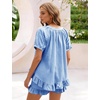 image:imageFlygo Cotton Pajamas for Women Gingham Set Lounge Sets  100 Cotton Plaid Babydoll Top Relaxed Fit Puff Sleeve Shorts Pockets Summer Sleepwear Vacation Wedding PartiesClassicblue