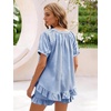 image:imageFlygo Cotton Pajamas for Women Gingham Set Lounge Sets  100 Cotton Plaid Babydoll Top Relaxed Fit Puff Sleeve Shorts Pockets Summer Sleepwear Vacation Wedding PartiesNavy