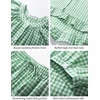 image:imageFlygo Cotton Pajamas for Women Gingham Set Lounge Sets  100 Cotton Plaid Babydoll Top Relaxed Fit Puff Sleeve Shorts Pockets Summer Sleepwear Vacation Wedding PartiesLight Green